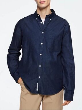 Minimum Men Size XL Blue Sky Captain Colt Long Sleeved Button Down Shirt NWT